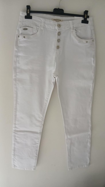 Jeans Blanc  Boutons Karostar