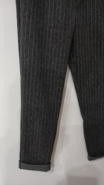 Pantalon à rayures gris chiné 