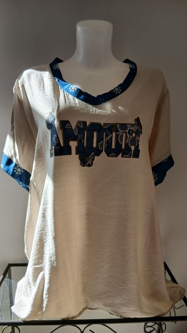 Tee Shirt beige impression 