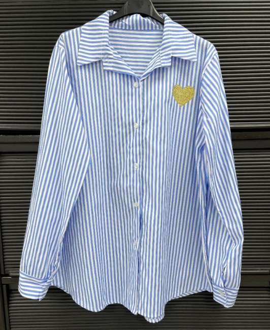 Chemise rayée avec Coeur 