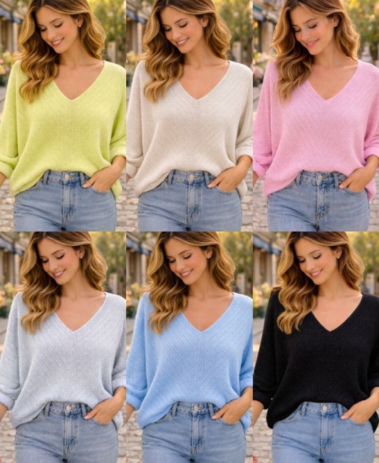 Pull texture lurex léger