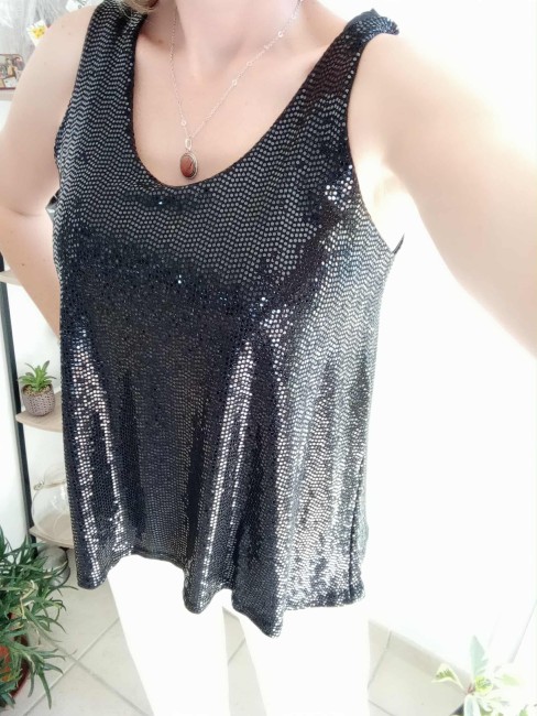 Haut sans manche à sequins