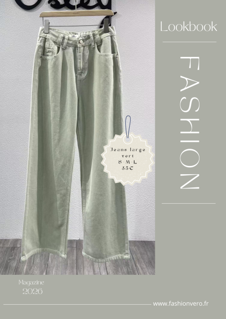 Jeans large vert MOCHY