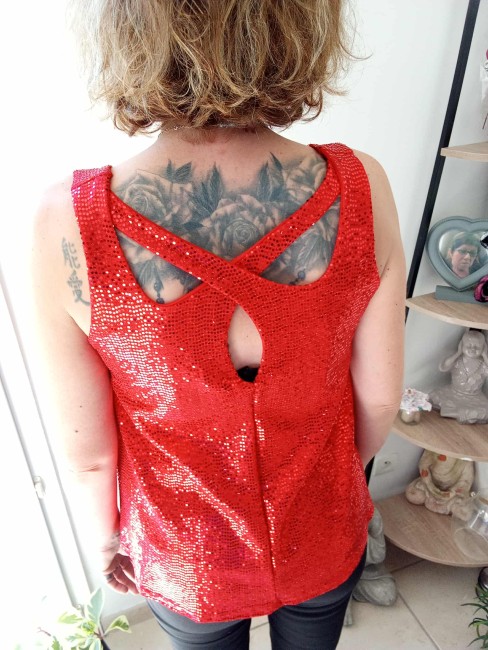 Haut sans manche à sequins