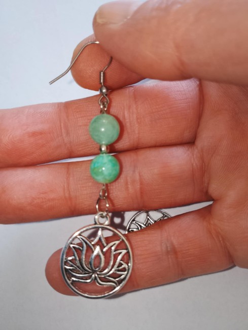 Boucles d'oreilles pendantes aventurine
