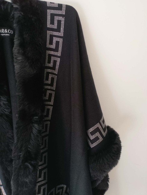 Poncho cape fausse fourrure - Femme