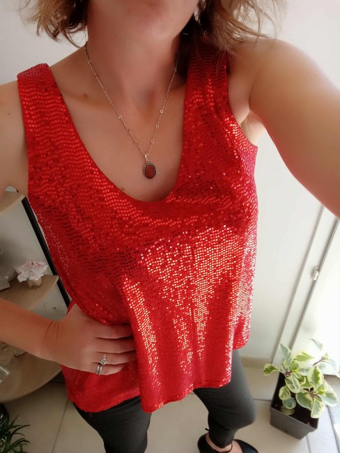 Haut sans manche à sequins