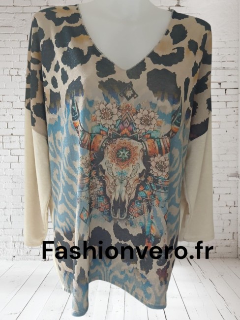 Tee-shirt taureau lurex