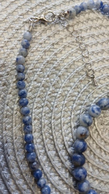 Ensemble collier et bracelet en pierre sodalite