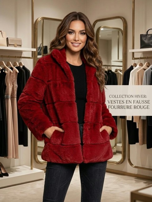 Manteau fausse fourrure  capuche - Femme