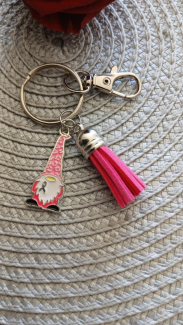 Porte clé octobre rose Gnome