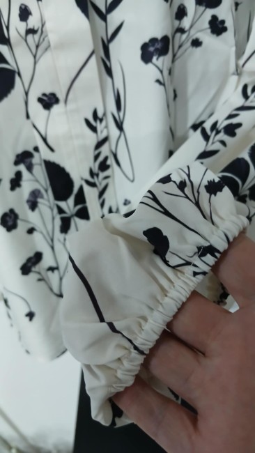 Chemise crème imprimée floral