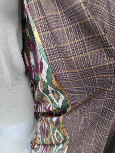 Veste longue carreaux Miya