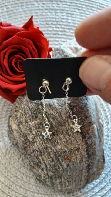 Boucles d'oreilles tourbillon  étoiles