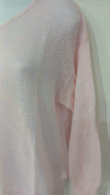 Pull léger uni oversize rose
