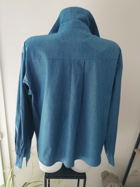 Chemise jeans broderies florales