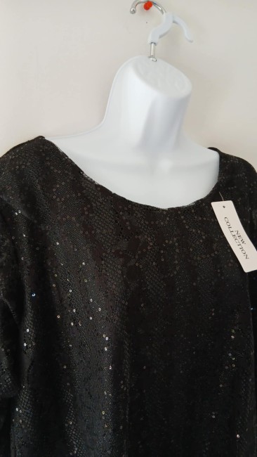 Blouse noir dentelle & sequins