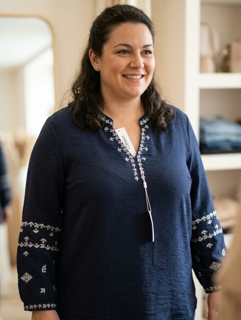 Blouse bohème chic marine