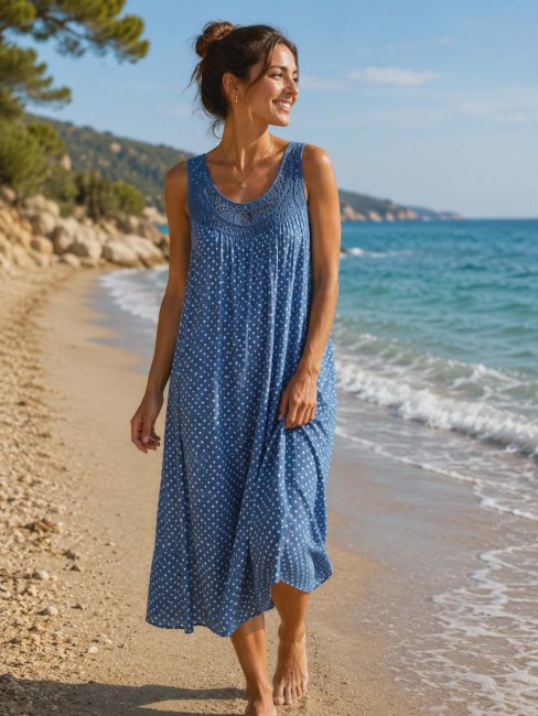 Robe à pois viscose 