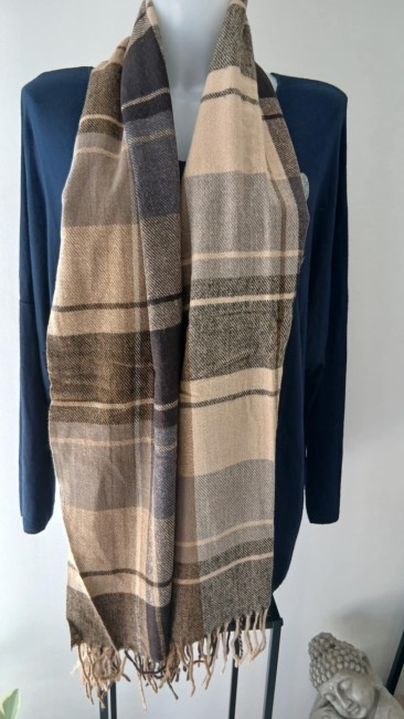 Echarpe carreaux tons marron