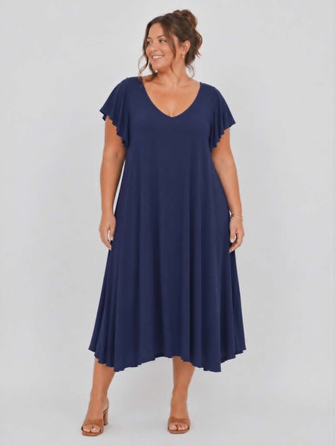 Robe fluide uni viscose