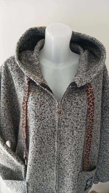 Manteau gris chiné effet laine