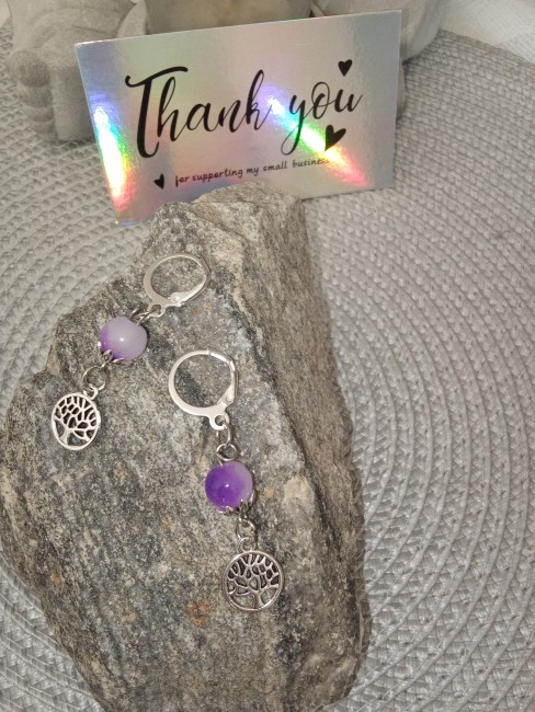 Boucles d'oreilles pendantes arbre de vie