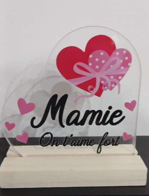 Plaque acrylique en forme de coeur