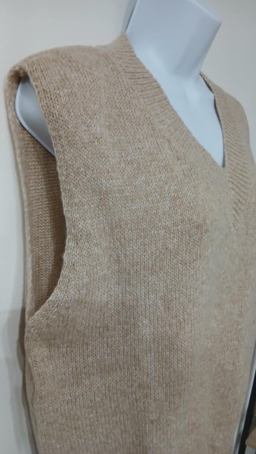 Pull décontracté sans manche beige