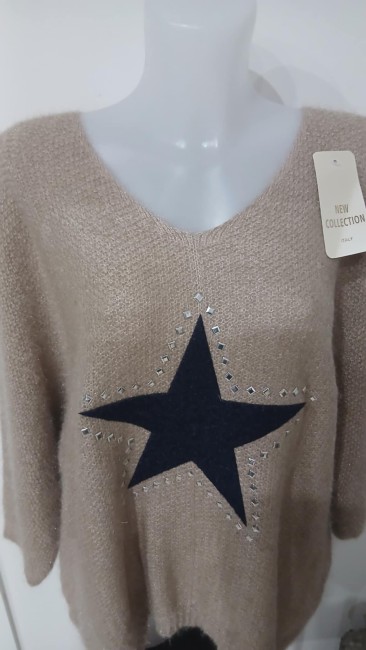 Pull tout doux motif étoile