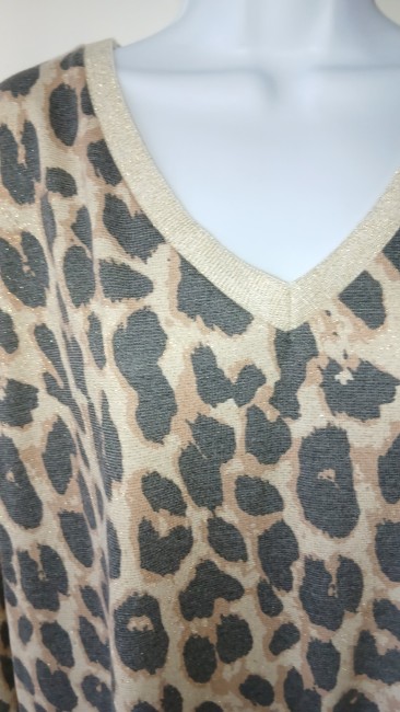 Pull imprimé léopard lurex