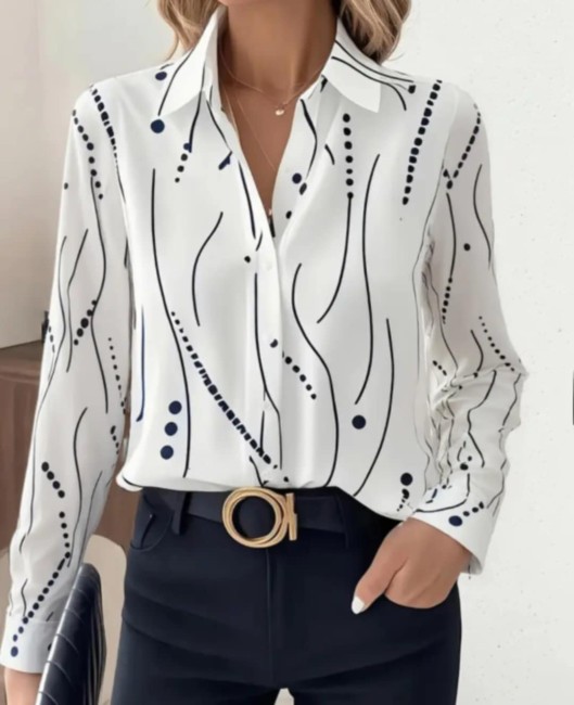 Chemise boutonnée blanche et noire