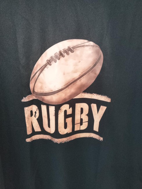 Tee-Shirt noir Rugby
