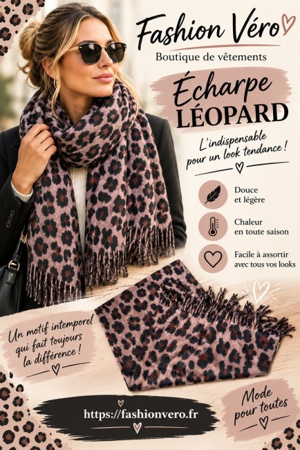 Echarpe imprimé léopard - Femme