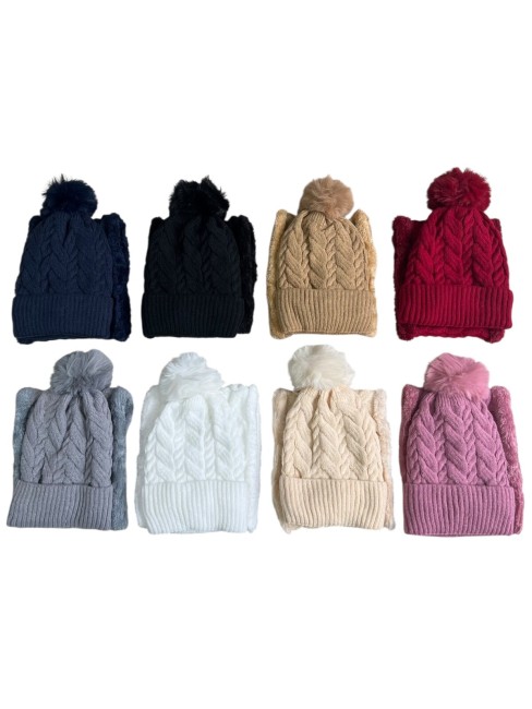 Bonnet Cache cou Velours - Ensemble 2pcs