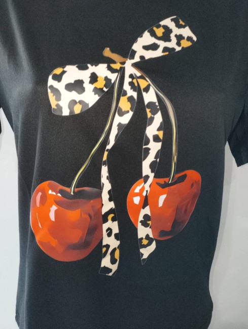 Tee-Shirt noir Cerise