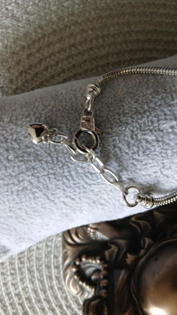 Bracelet  chaîne serpent et charm Ange rose