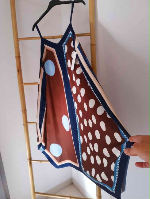 Robe à bretelles  soie et viscose