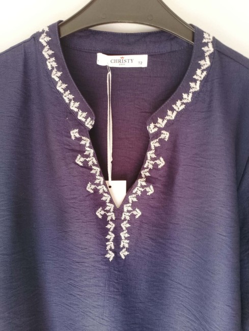 Blouse bohème chic marine