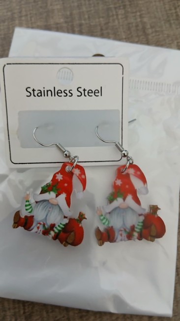Boucles d'oreilles de Noël en acrylique 2D