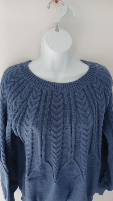 Pull à col rond en tricot torsadé