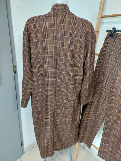 Veste longue carreaux Miya