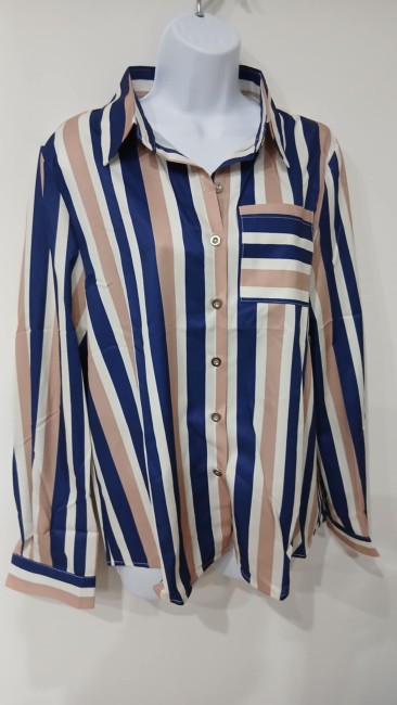 Chemise à manches longues à rayures