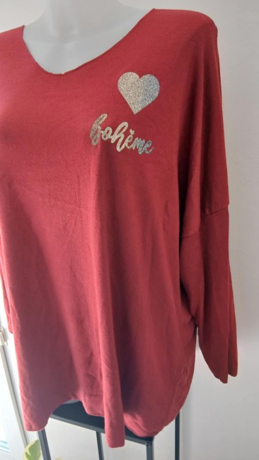 Pull léger coeur Bohème