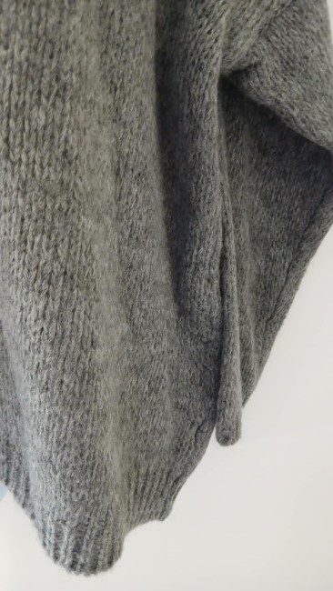 Pull col V gris tout doux