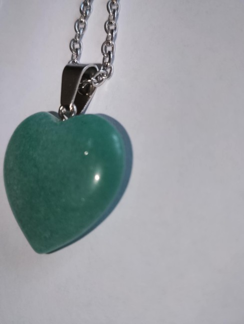 Collier pendentif coeur d'aventurine