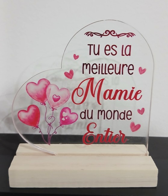 Plaque acrylique en forme de coeur