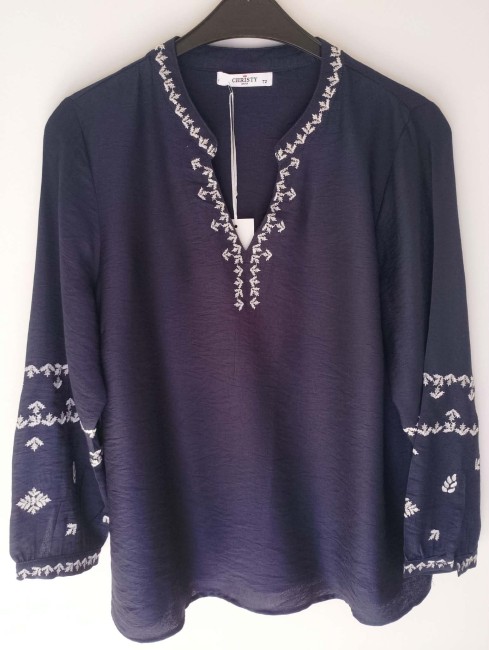 Blouse bohème chic marine