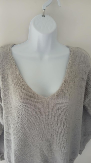 Pull Gris à Col en V