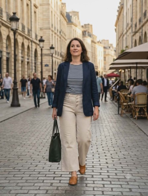 Jeans Flare Beige crème